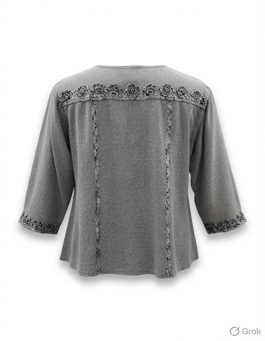 Women's 100% Rayon Lace Embroidered Ethnic Top (SHT-2033) - Image 3