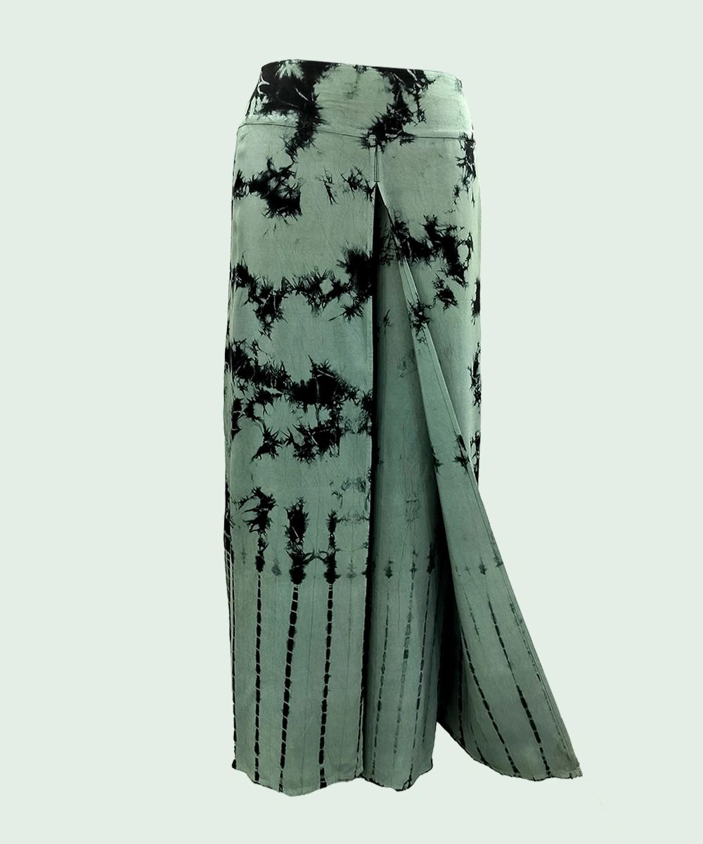 Women’s Stylish Flared Pleated Tie and Dye Rayon Pants SHP 2002 - Image 5