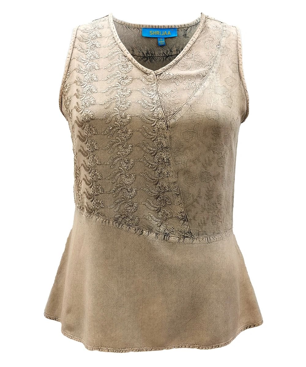 100% RAYON V NECK SLEEVELESS WOMEN?S TOP SHT-2022