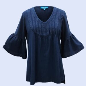 Stylish Vintage Medieval V-Neck 3/4 Sleeve Top for Ladies SHT-1985
