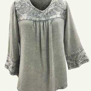Women?s Beautiful Tops for Ladies V-Neckline Blouse SHT-1986
