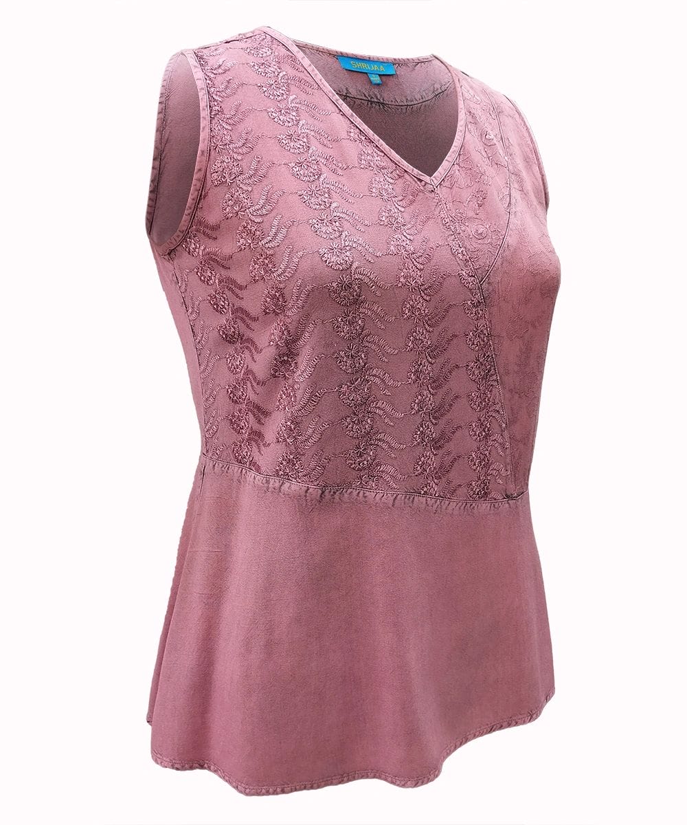 100% RAYON V NECK SLEEVELESS WOMEN?S TOP SHT-2022 - Image 5