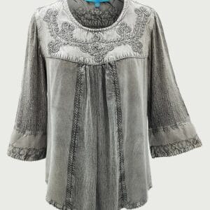 Vintage Medieval V-Neck 3/4 Sleeves Top for Women SHT-2007