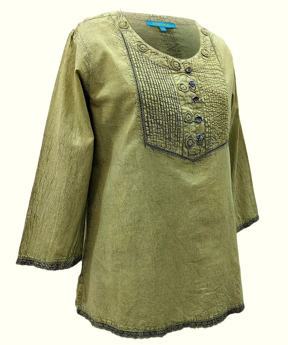 Women's Fashion Tops 100% Cotton Round Neck Full Sleeves SHT- 2014 - Image 2