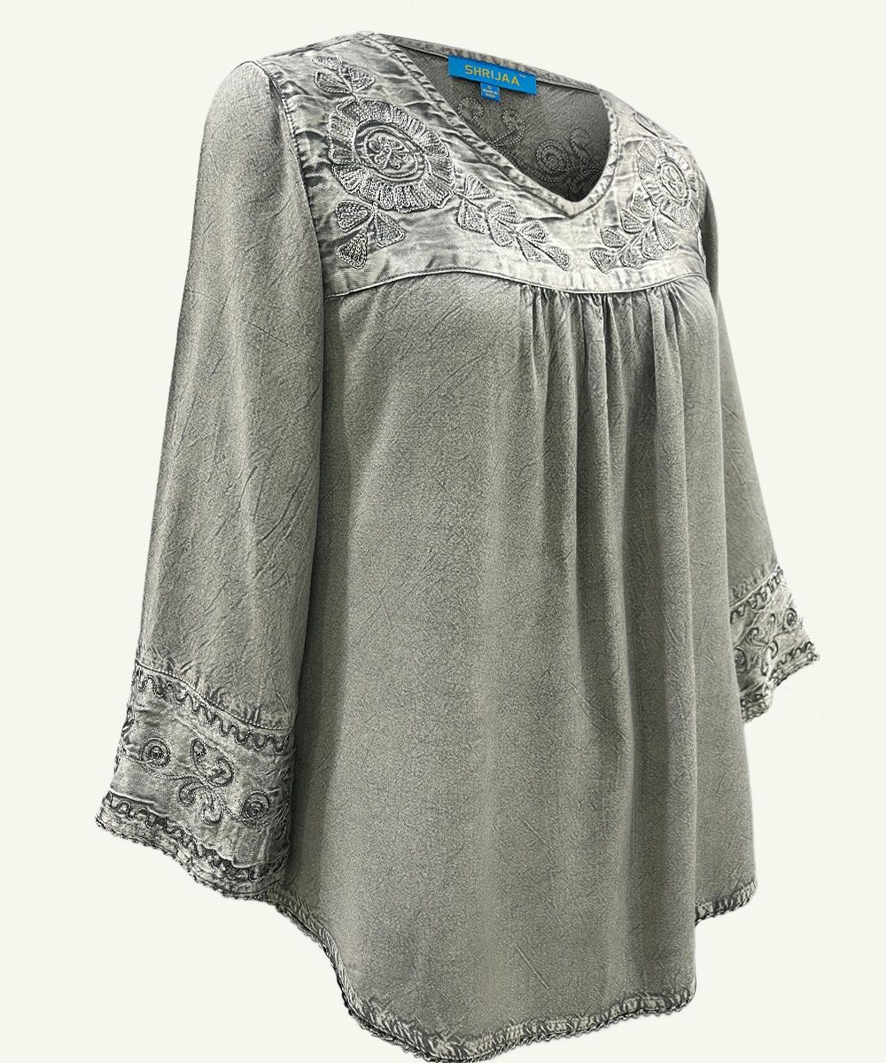 Women?s Beautiful Tops for Ladies V-Neckline Blouse SHT-1986 - Image 2