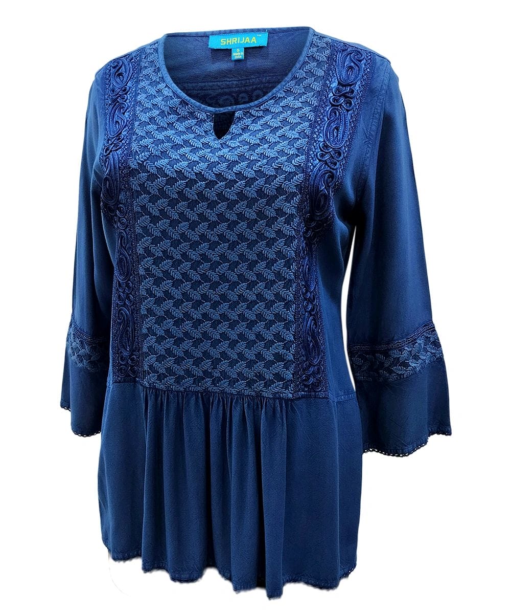 100% RAYON V LOOK NECK ? SLEEVES WOMEN?S TOP SHT-2019 - Image 2