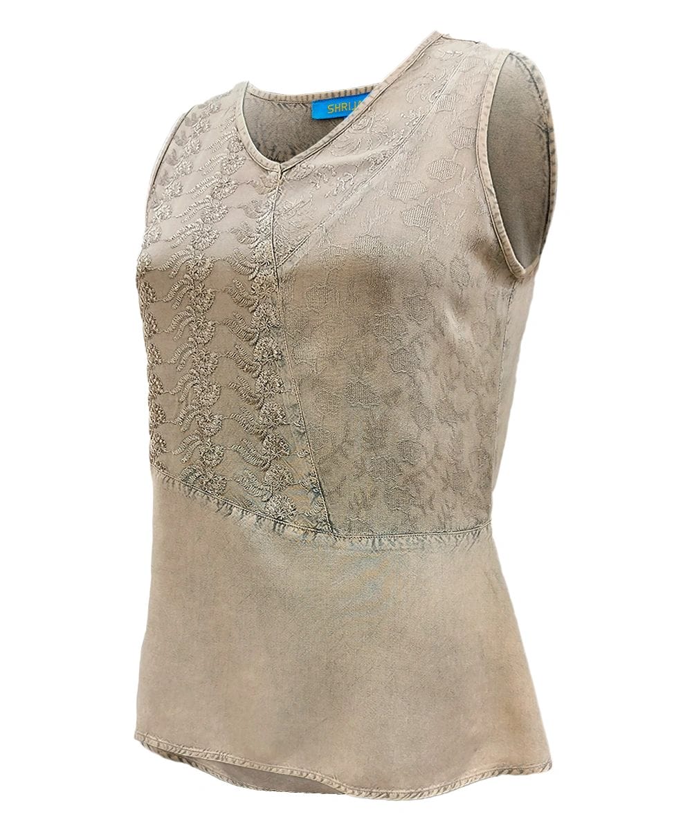100% RAYON V NECK SLEEVELESS WOMEN?S TOP SHT-2022 - Image 2