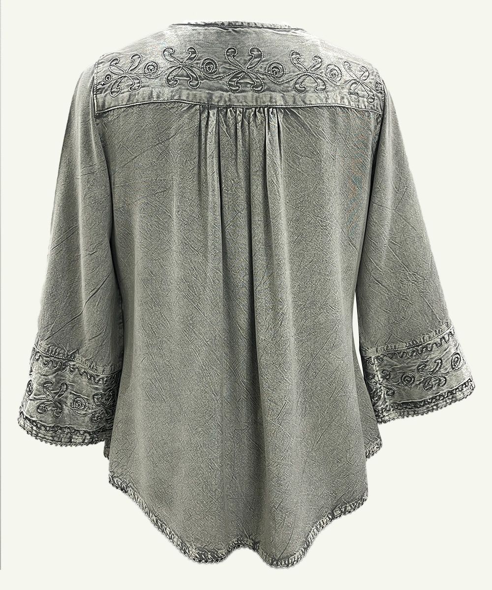 Women?s Beautiful Tops for Ladies V-Neckline Blouse SHT-1986 - Image 3