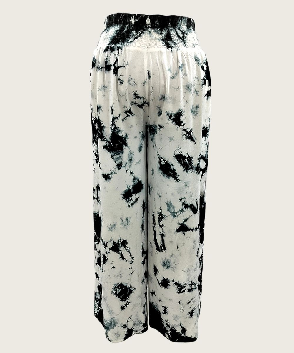 Women’s Stylish Flared Pleated Tie and Dye Rayon Pants SHP 2002 - Image 2