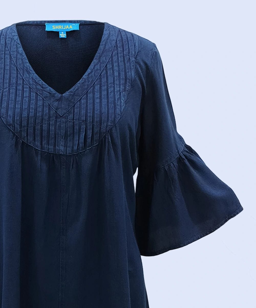 Stylish Vintage Medieval V-Neck 3/4 Sleeve Top for Ladies SHT-1985 - Image 4