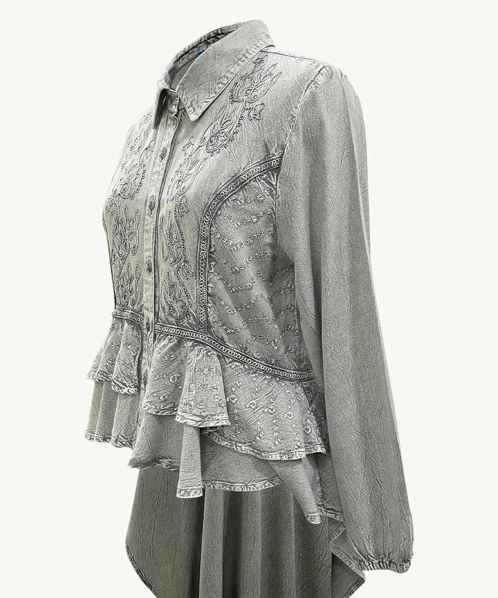 Women's Collared Neck Full Sleeve Top SHT-1976 - Image 4