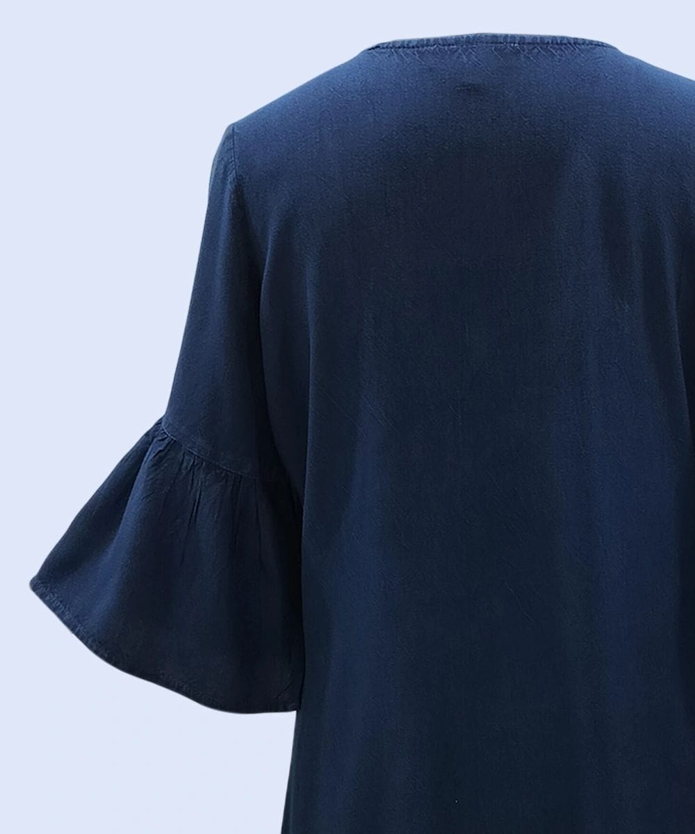 Stylish Vintage Medieval V-Neck 3/4 Sleeve Top for Ladies SHT-1985 - Image 5