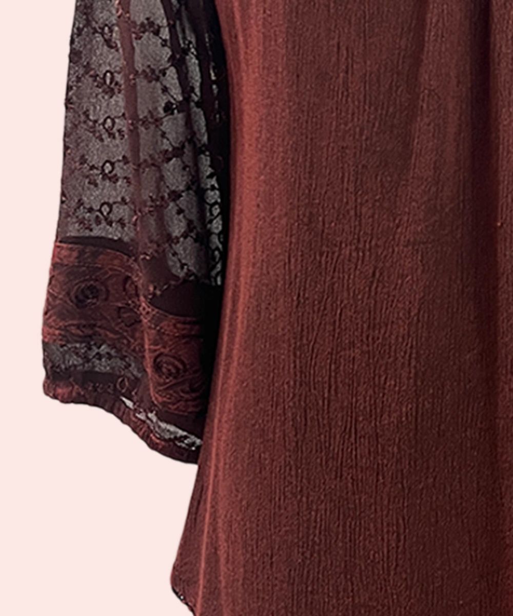 Trendy Female V Neck ? Sleeve Top Blouse SHT-1974 - Image 5