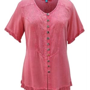 Women's Stylish Top 100% Rayon V-neck Short Sleeves SHT- 2012