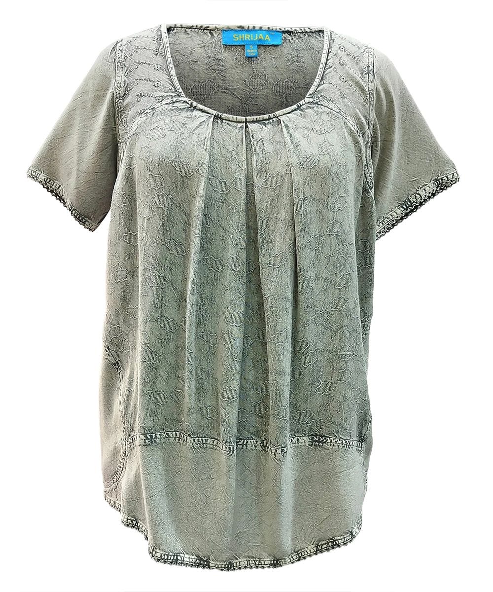 100% RAYON ROUND NECK SHORT SLEEVES WOMEN?S TRENDY TOP SHT- 2020