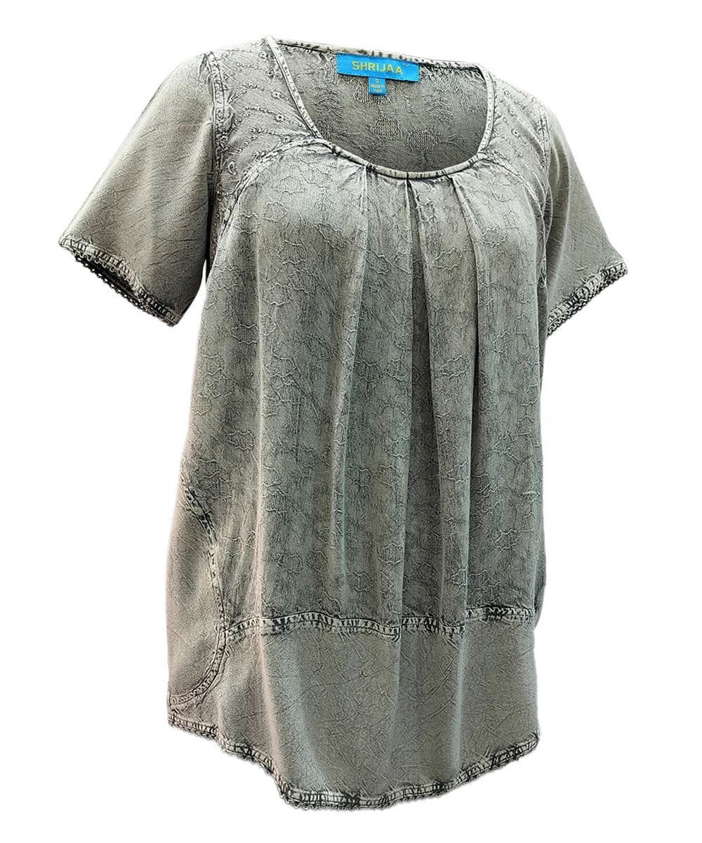 100% RAYON ROUND NECK SHORT SLEEVES WOMEN?S TRENDY TOP SHT- 2020 - Image 3