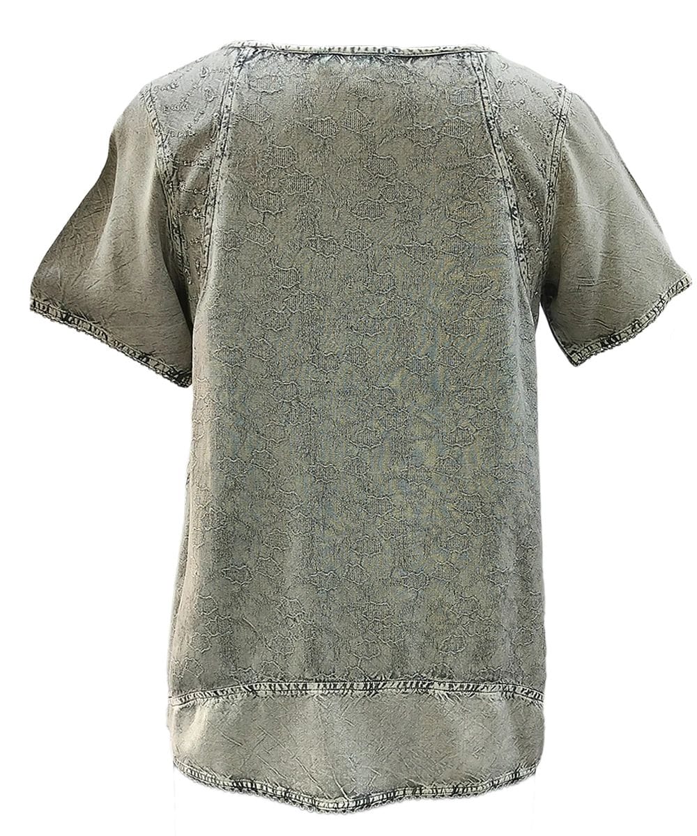 100% RAYON ROUND NECK SHORT SLEEVES WOMEN?S TRENDY TOP SHT- 2020 - Image 2