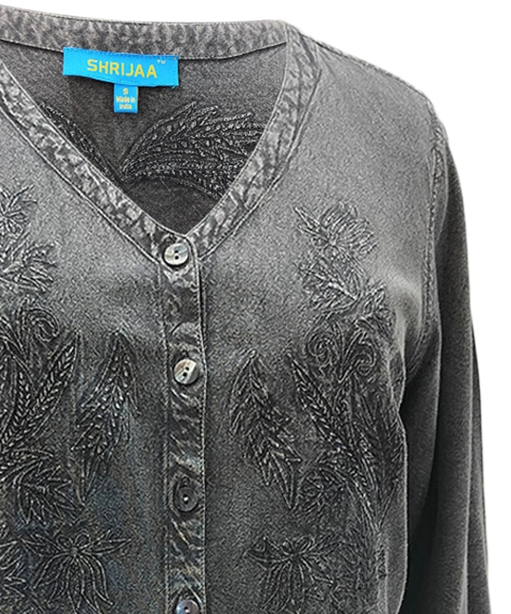 Elegant 100% Rayon Women's Designer Top ? V-Neck, ? Sleeves - SHT-2013 - Image 5