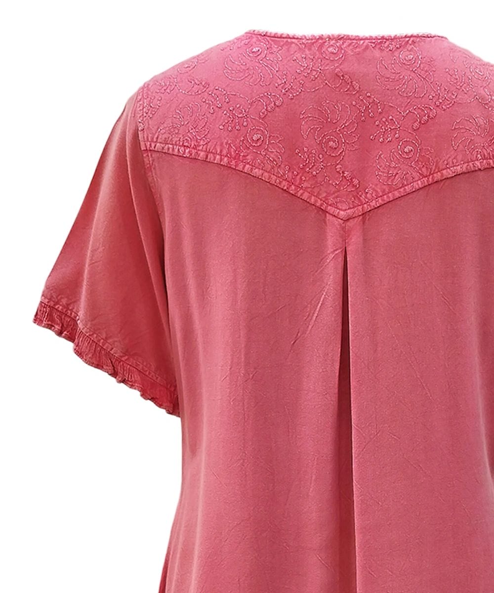 Women's Stylish Top 100% Rayon V-neck Short Sleeves SHT- 2012 - Image 6