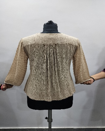 Designer Top Women Georgette Schiffli Embroidered V-Neck Tunic - SHT-2025 - Image 3