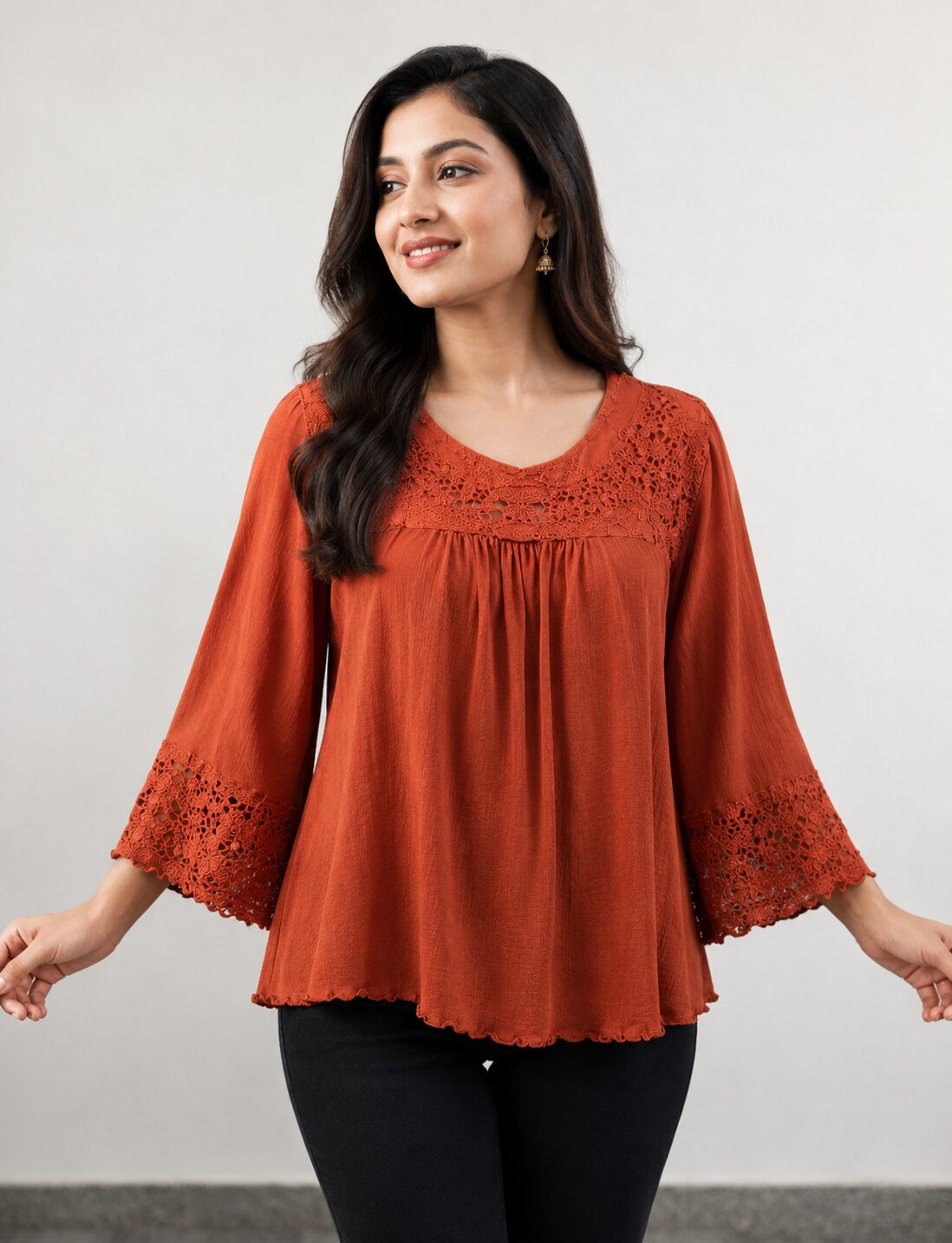 Rayon Aari Embroidered Top