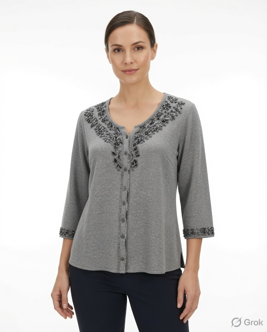 Women's 100% Rayon Lace Embroidered Ethnic Top (SHT-2033)