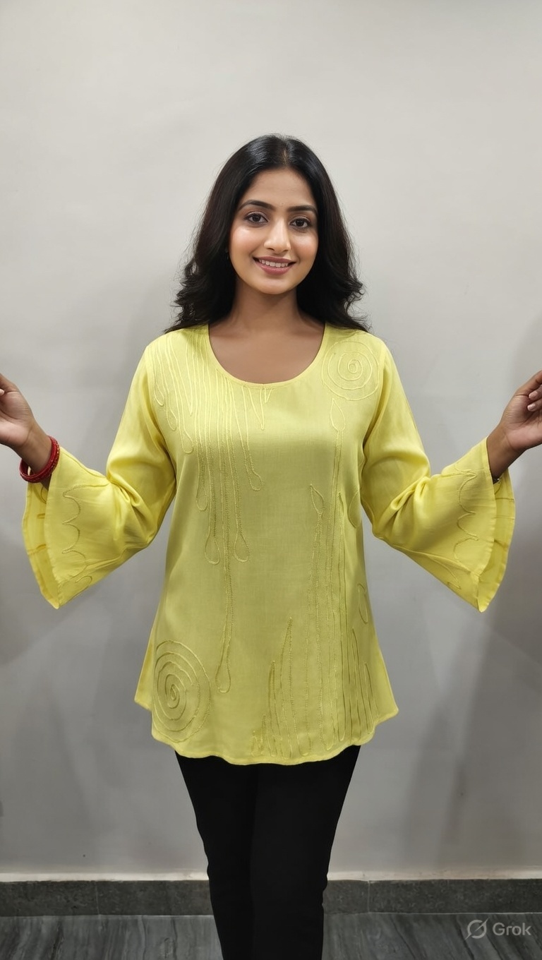 Rayon Aari Embroidered Ethnic Top