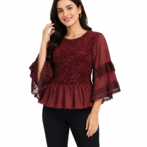 Women's Rayon Georgette Chikankari Top