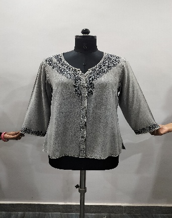 Rayon Lace Embroidered top front