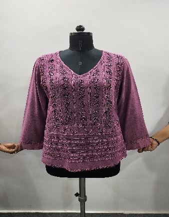 Women's 100% Rayon Dori Embroidered Top